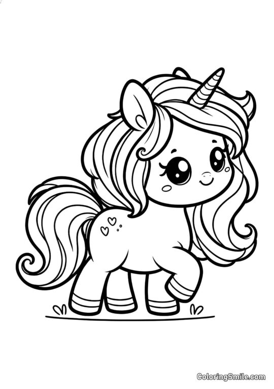 Niedliches Einhorn - Ausmalbild