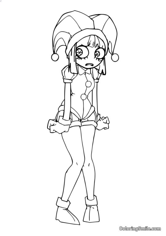 Pomni im Anime-Stil - Ausmalbild