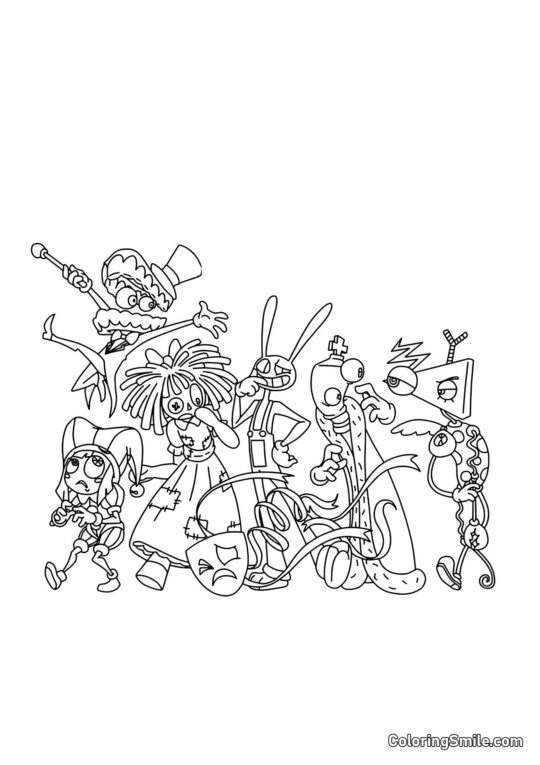 Erstaunlicher digitaler Kreis - Ausmalbild