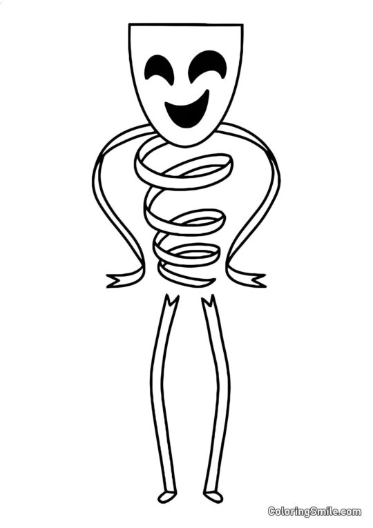 Gangl in Komödienmaske - Ausmalbild