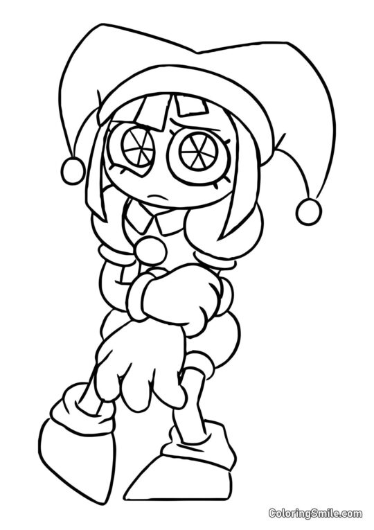 Pomni – Neue im digitalen Kreis - Ausmalbild