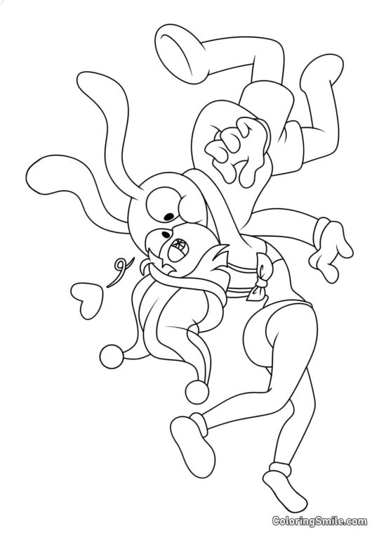 Pomni feiert Jacks - Ausmalbild