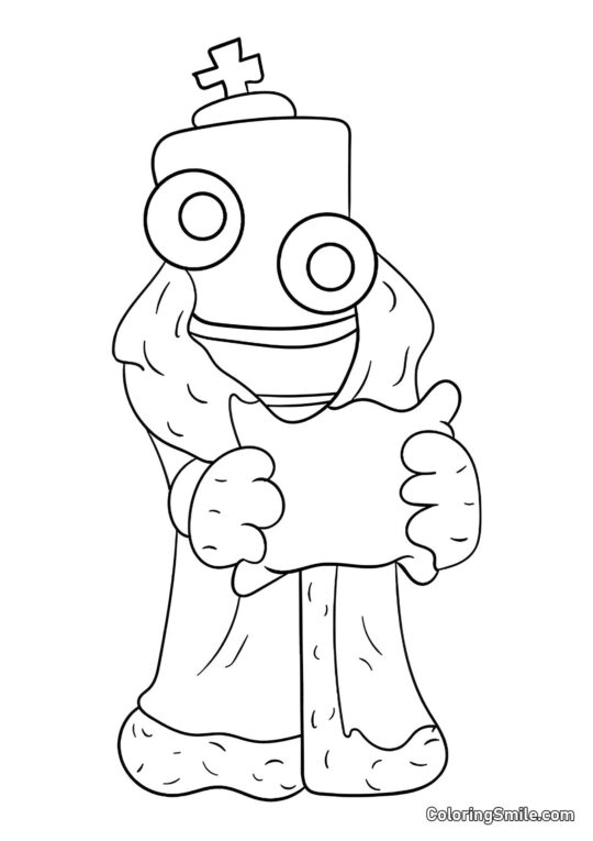 Koralle mit einem Kissen - Ausmalbild