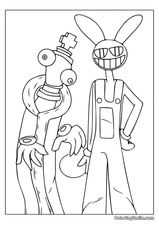 Koralle und Jacks aus dem digitalen Kreis - Ausmalbild