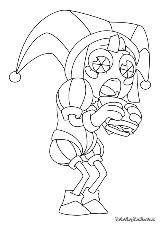 Pomni ist ein Sandwich - Ausmalbild