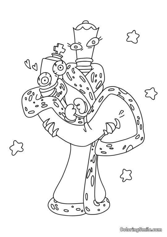 Koralle in den Händen von Quineer - Ausmalbild