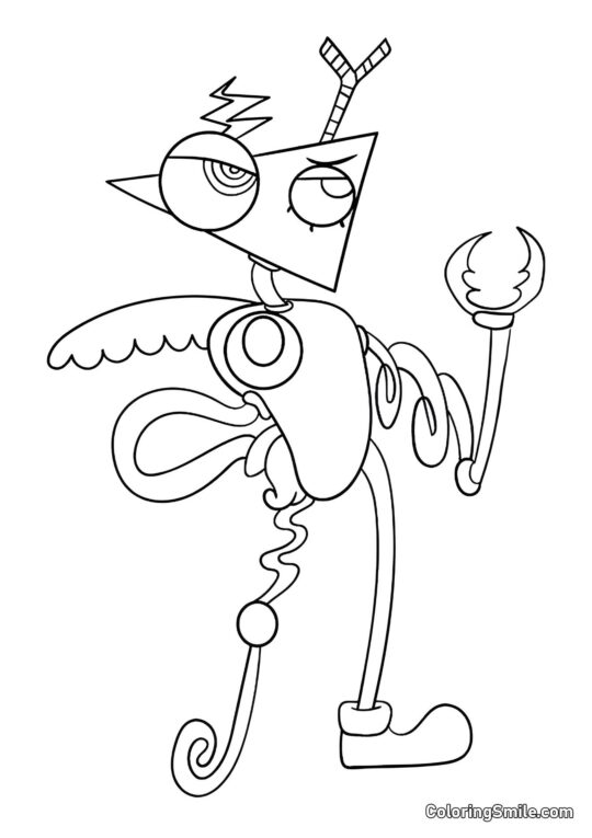 Zubl aus dem erstaunlichen digitalen Kreis - Ausmalbild