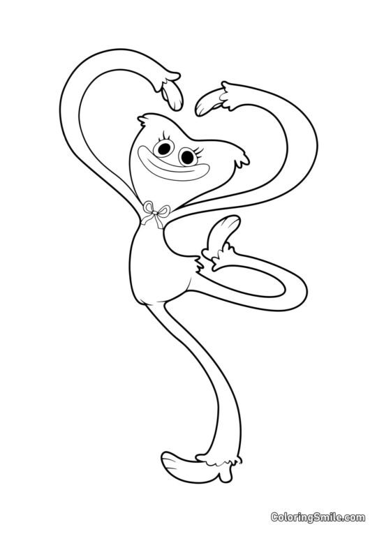 Kissy Missy mit Händen in Herzform Kissy Missy mit Händen in Herzform - Ausmalbild