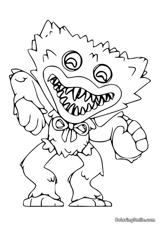 Verspielter Huggy Wuggy Verspielter Huggy Wuggy - Ausmalbild
