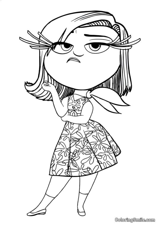 Elegante Emotion Ekel - Ausmalbild