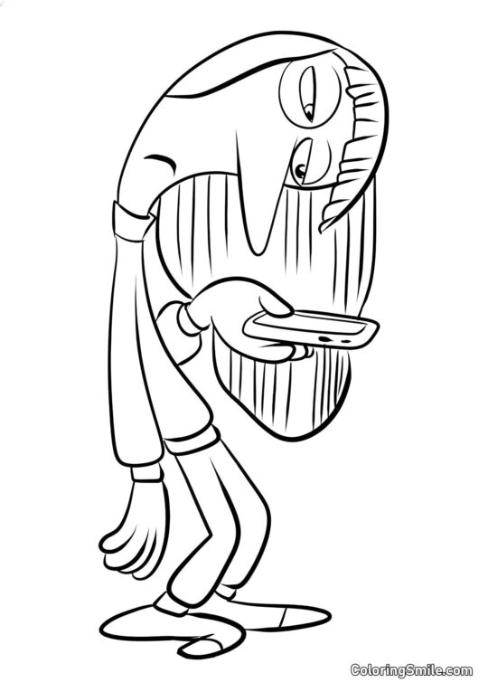 Emotion Traurigkeit mit Fernbedienung - Ausmalbild