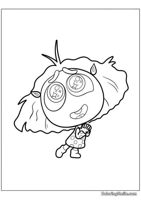 Niedliche Emotion Neid - Ausmalbild