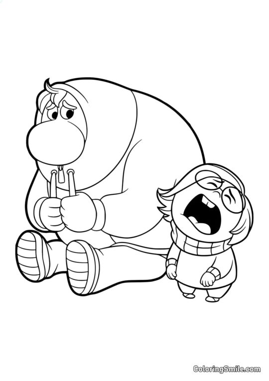 Emotionen Scham und Traurigkeit - Ausmalbild