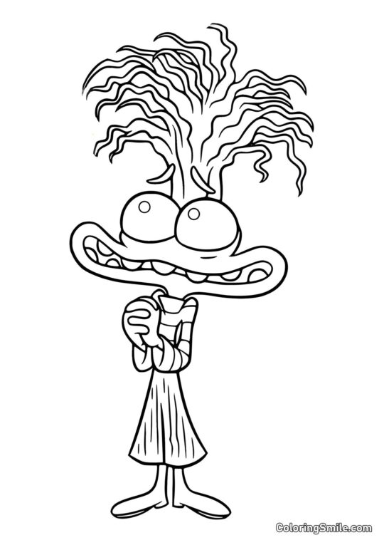 Angst mit großen Augen - Ausmalbild