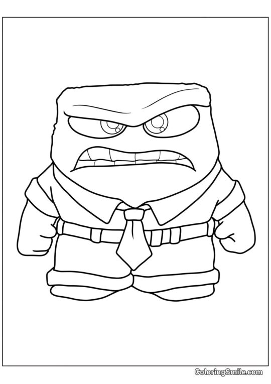 Emotion Wut mit zusammengezogenen Augenbrauen - Ausmalbild