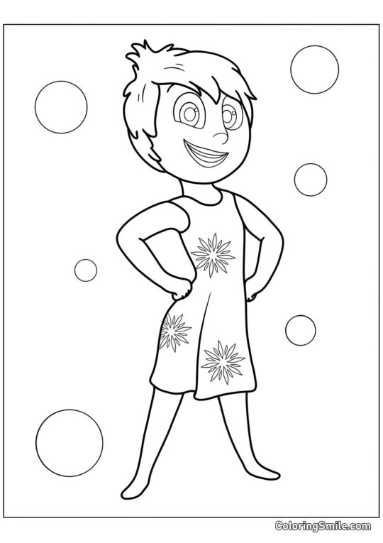 Fröhliche Emotion Freude - Ausmalbild