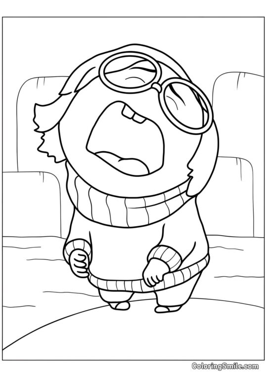 Empfindliche Emotion Traurigkeit - Ausmalbild