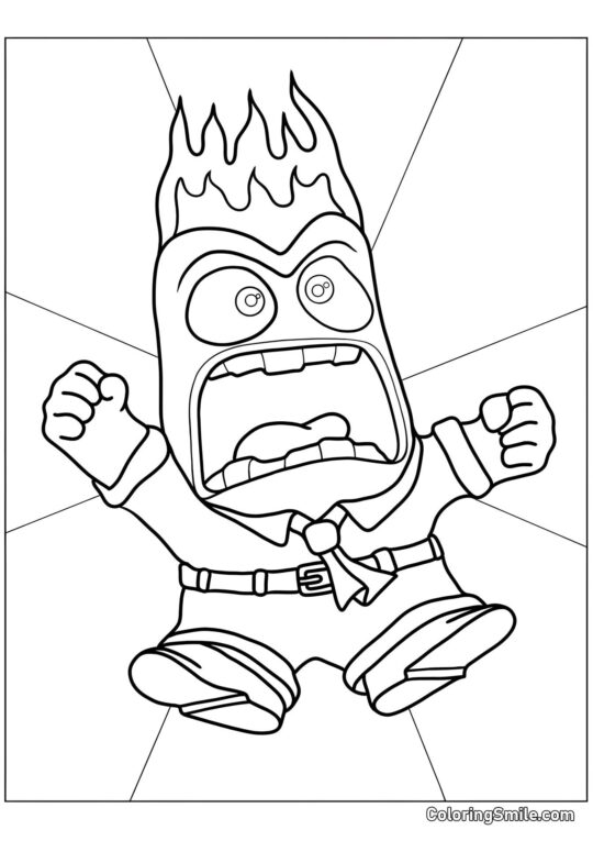 Emotion Wut in Rage - Ausmalbild