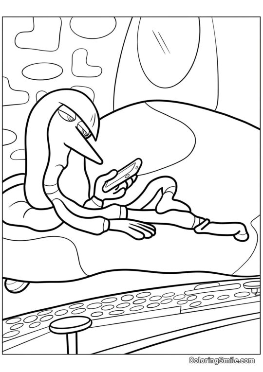 Traurigkeit liegt auf dem Sofa - Ausmalbild