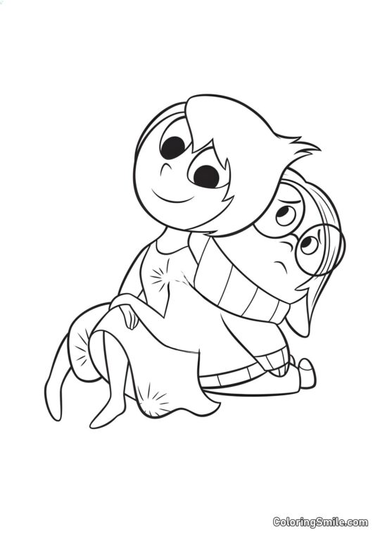 Freude und Traurigkeit - Ausmalbild