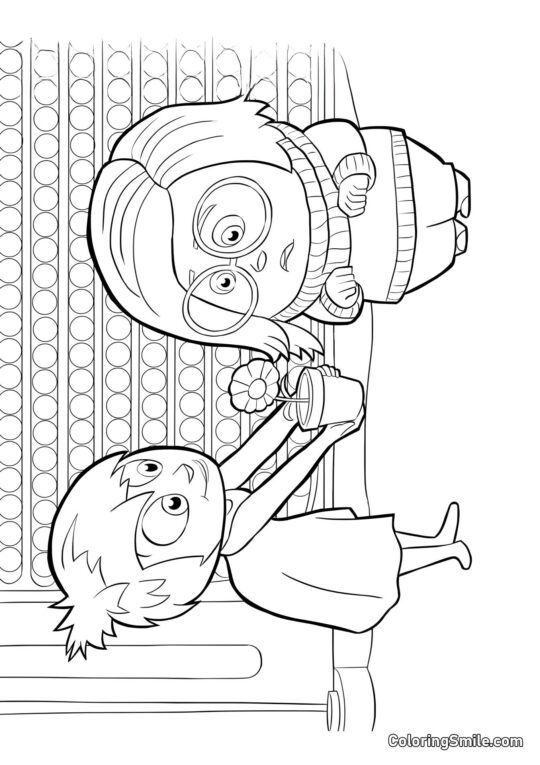 Emotionen Freude und Traurigkeit - Ausmalbild