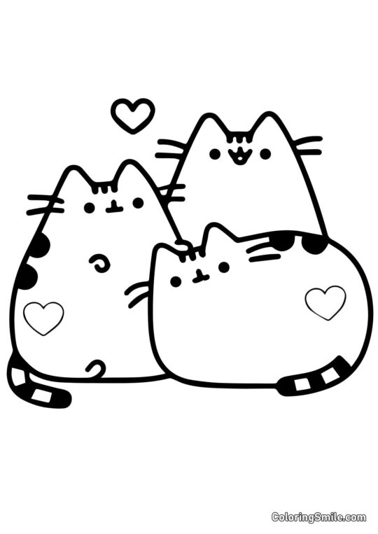 Pusheen die Katze verliebt Pusheen die Katze verliebt - Ausmalbild