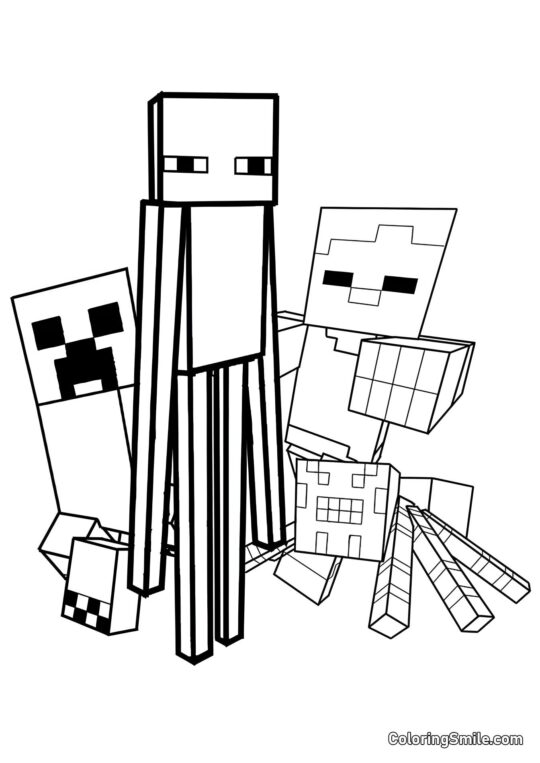 Minecraft Kreaturen Minecraft Kreaturen - Ausmalbild