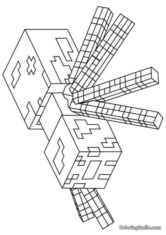 Minecraft Spinne Minecraft Spinne - Ausmalbild
