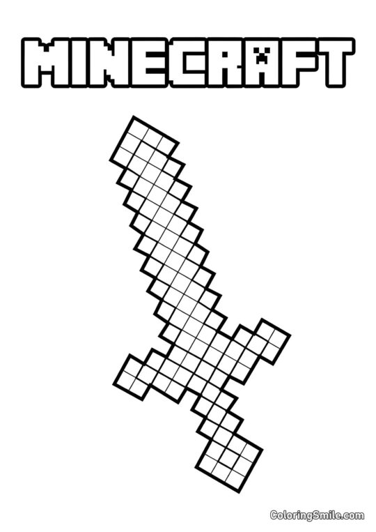 Minecraft Schwert Minecraft Schwert - Ausmalbild