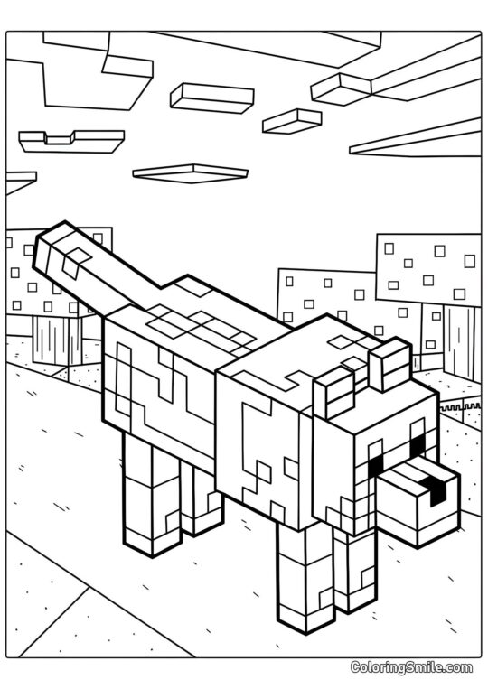 Minecraft Hund Minecraft Hund - Ausmalbild