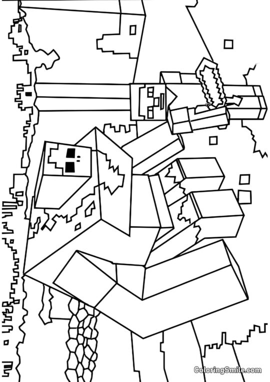 Roboter und Steve Roboter und Steve - Ausmalbild