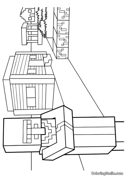 Minecraft Dorfbewohner Minecraft Dorfbewohner - Ausmalbild