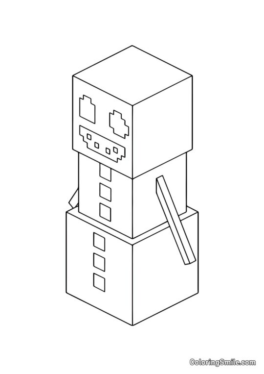 Wassermelonen-Schneemann Wassermelonen-Schneemann - Ausmalbild