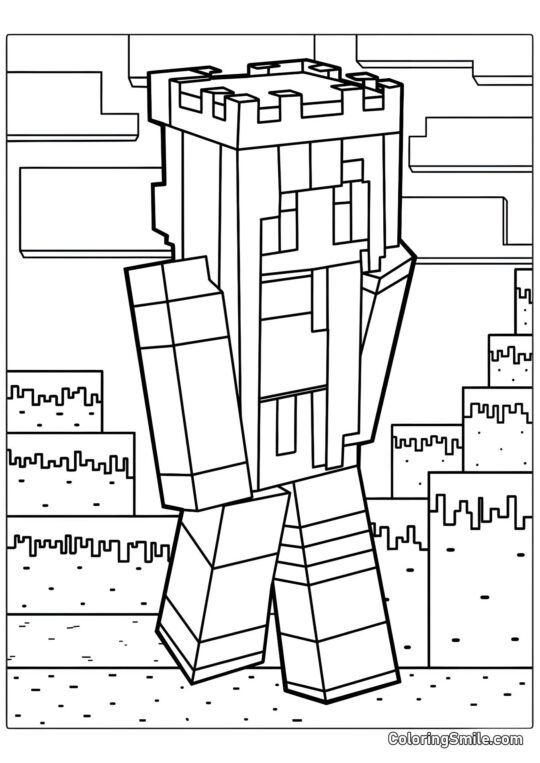 Das ist Alice im Minecraft-Stil Das ist Alice im Minecraft-Stil - Ausmalbild