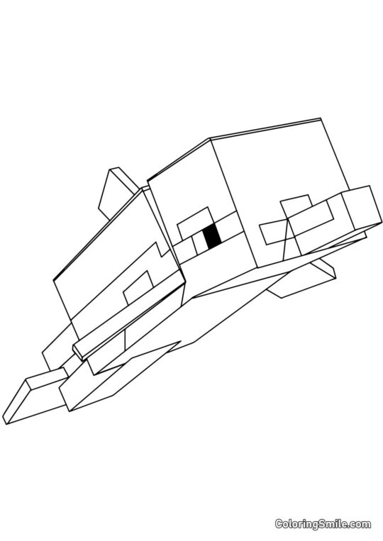 Minecraft Delfin Minecraft Delfin - Ausmalbild