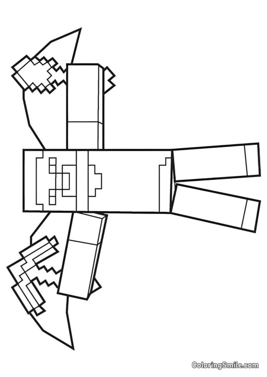 Herobrine mit Flügeln Herobrine mit Flügeln - Ausmalbild