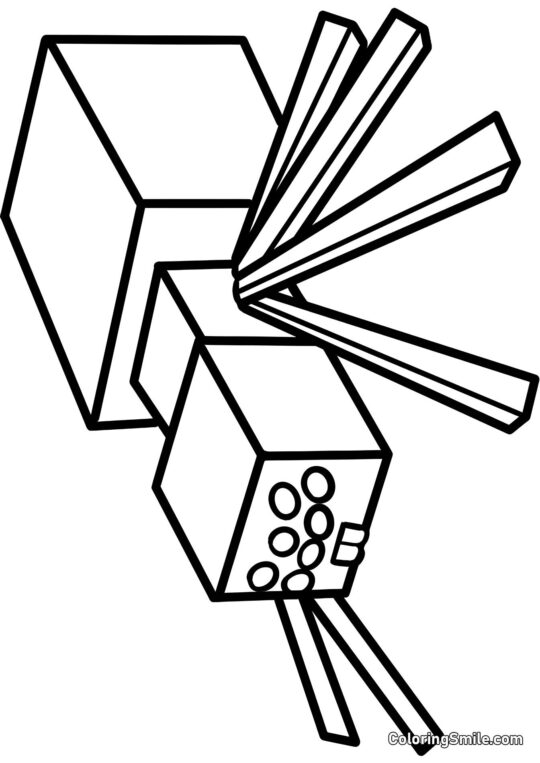Minecraft Spinne Minecraft Spinne - Ausmalbild