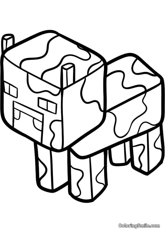 Minecraft Kuh Minecraft Kuh - Ausmalbild