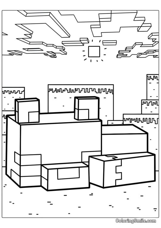 Fuchs in der Minecraft-Welt Fuchs in der Minecraft-Welt - Ausmalbild