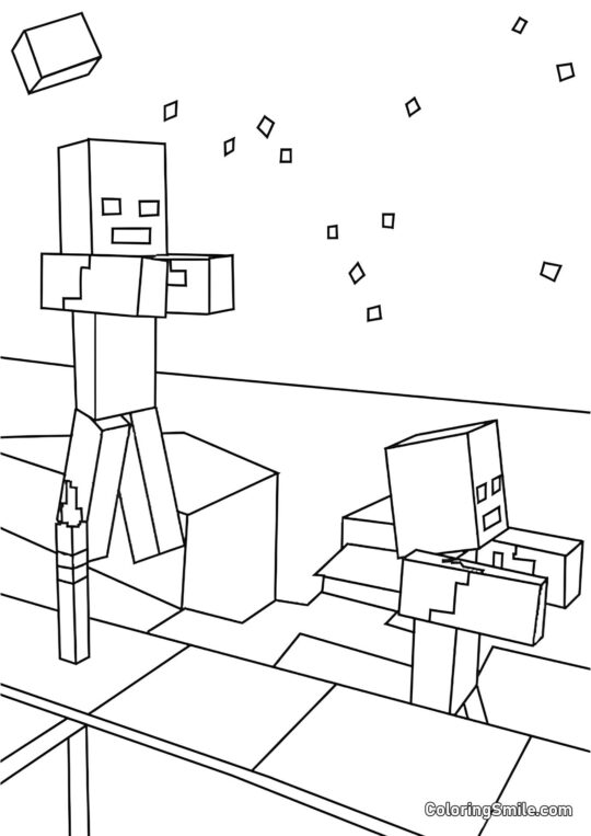 Minecraft Zombie Minecraft Zombie - Ausmalbild
