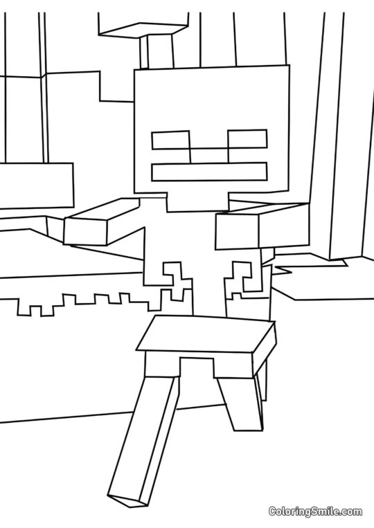 Skelett rückt vor Skelett rückt vor - Ausmalbild