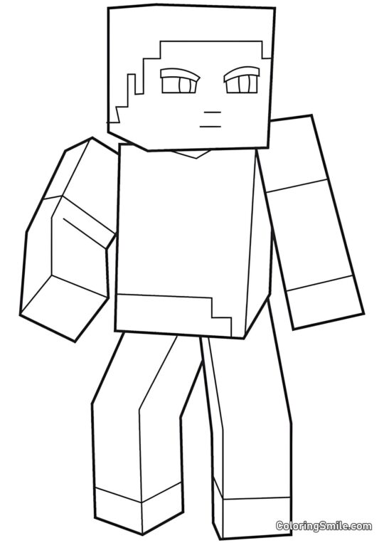 Steve erkundet das Gebiet Steve erkundet das Gebiet - Ausmalbild