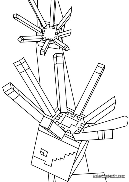 Minecraft Tintenfisch Minecraft Tintenfisch - Ausmalbild