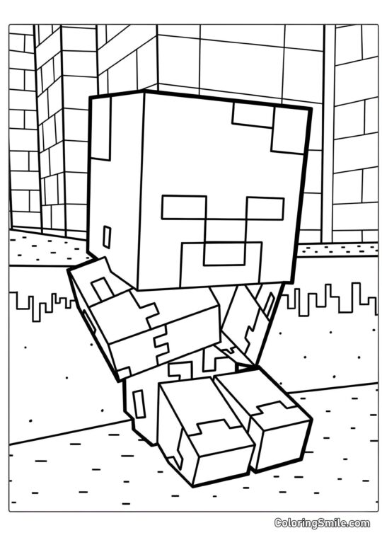 Minecraft Baby-Zombie Minecraft Baby-Zombie - Ausmalbild