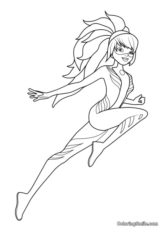 Marinette als Lady Dragon - Ausmalbild