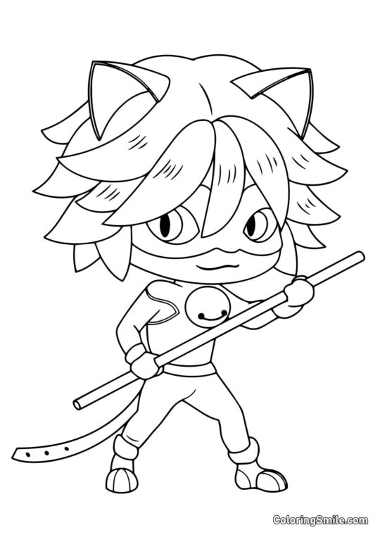 Baby Cat Noir - Ausmalbild