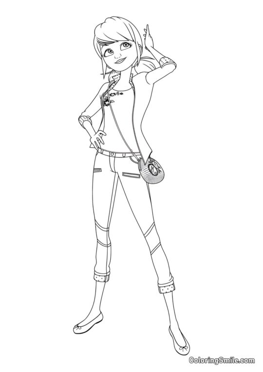 Schöne Marinette - Ausmalbild