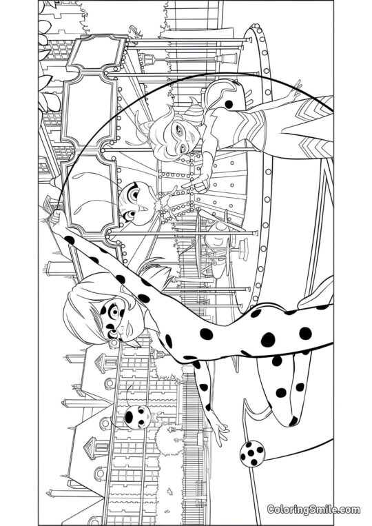 Marienkäfer und Königin Biene - Ausmalbild