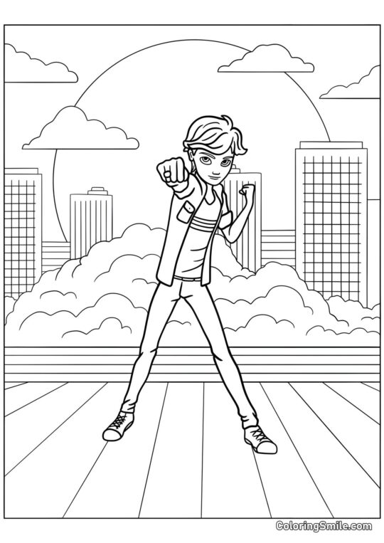 Adrien Agreste beschwört Plagg - Ausmalbild