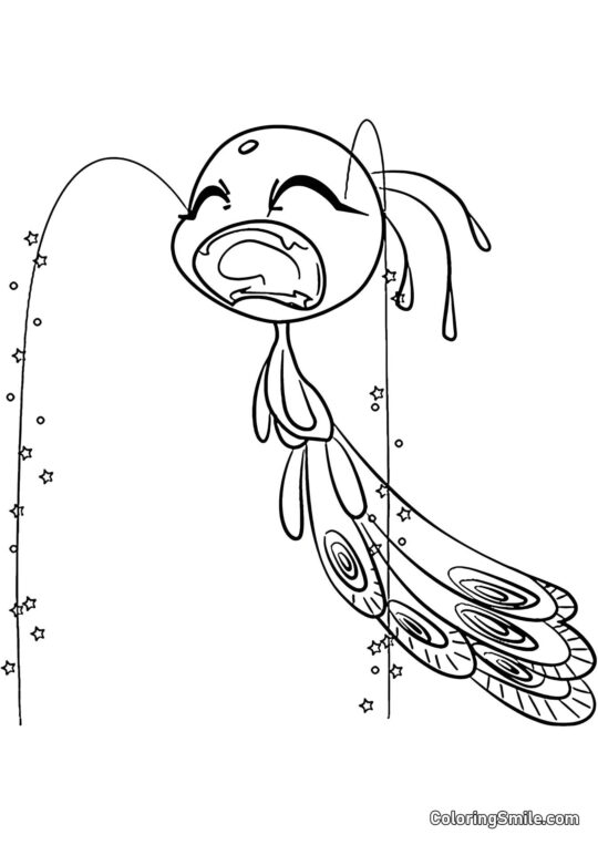 Pfauen-Kwami Duusu - Ausmalbild